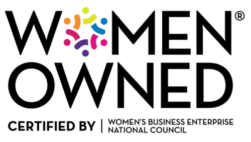 Women Owned certification logo, certified by the Women’s Business Enterprise National Council