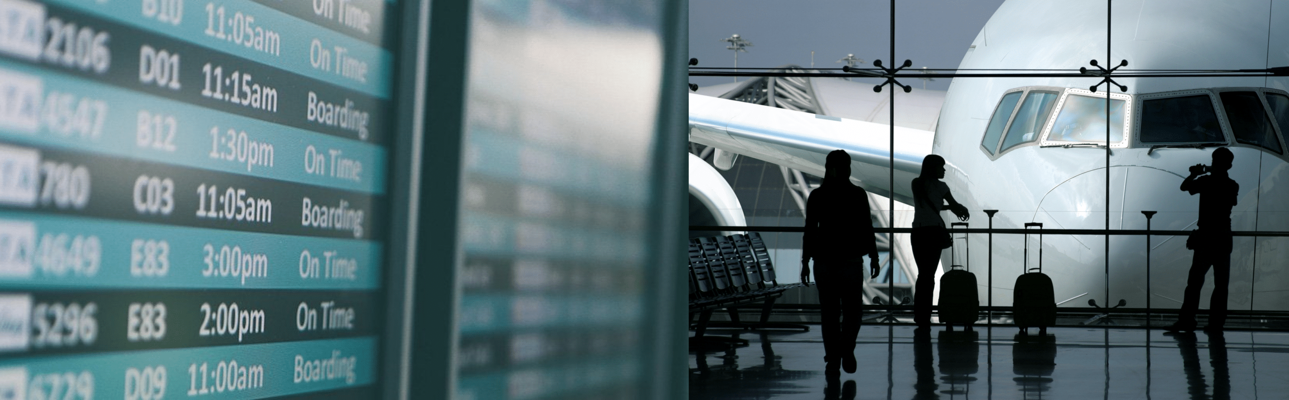 People waiting inside an airport
