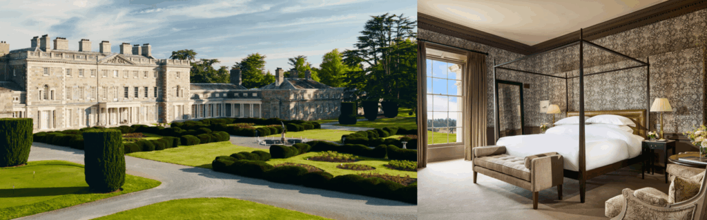 Exterior and interior photos of Carton House