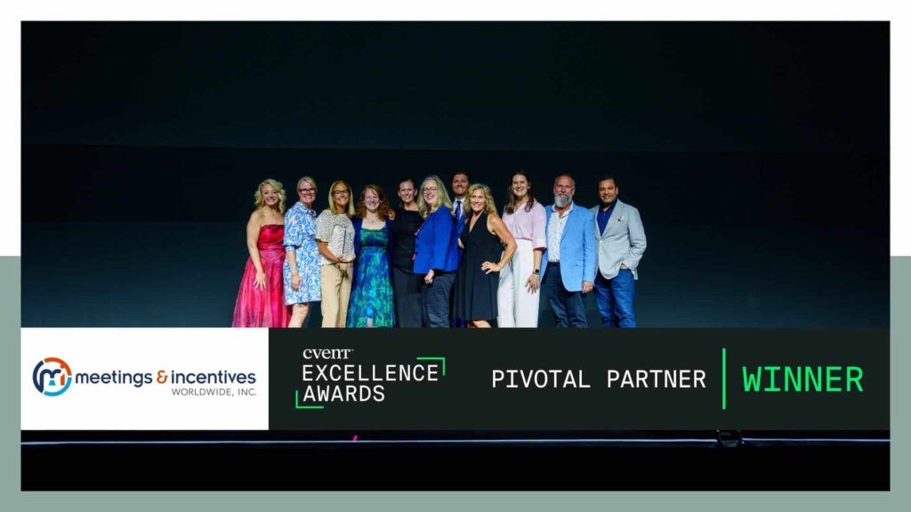 The M&IW team accepting the 2026 Cvent Excellence Award for Pivotal Partner