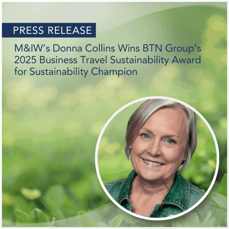Press Release: M&IW's Donna Collins Wins BTN Group's 2025 Business Travel Sustainability Award for Sustainability Champion