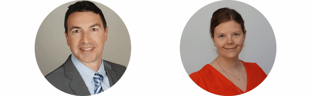 Headshots of Marcelo Casadei, left, and Laura Green, CMP