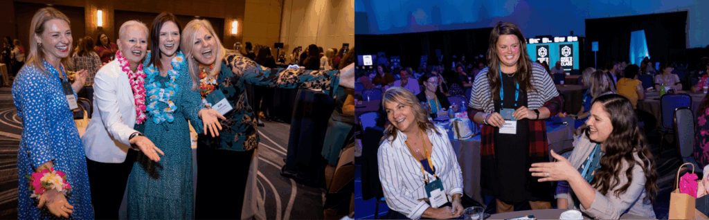Attendees smiling and laughing together at the 2023 M&IW Summit