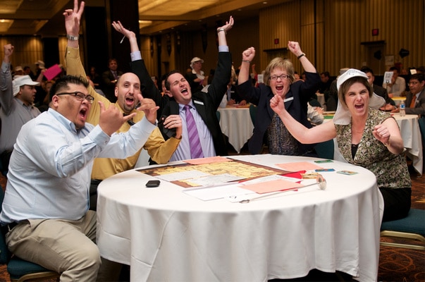 Group of people celebrating while participating in Eagle's Flight