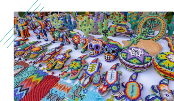 Colorful gift items arranged for an event