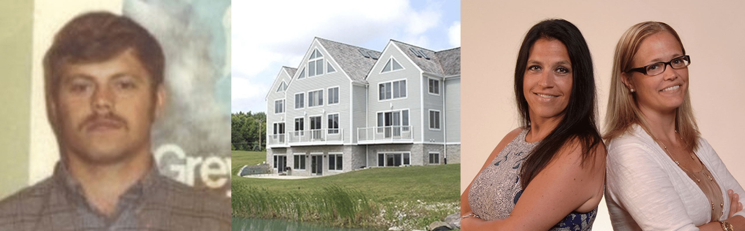 Photo of Dan Neider, the exterior of the M&IW headquarters, photo of Jean Johnson and Tina Madden