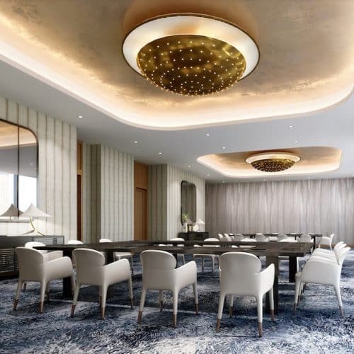 Rendering of a hotel meeting room